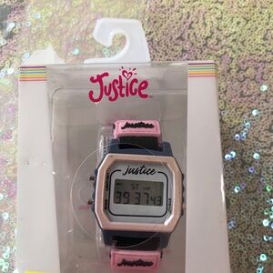 Justice pink black kids digital watch new in box